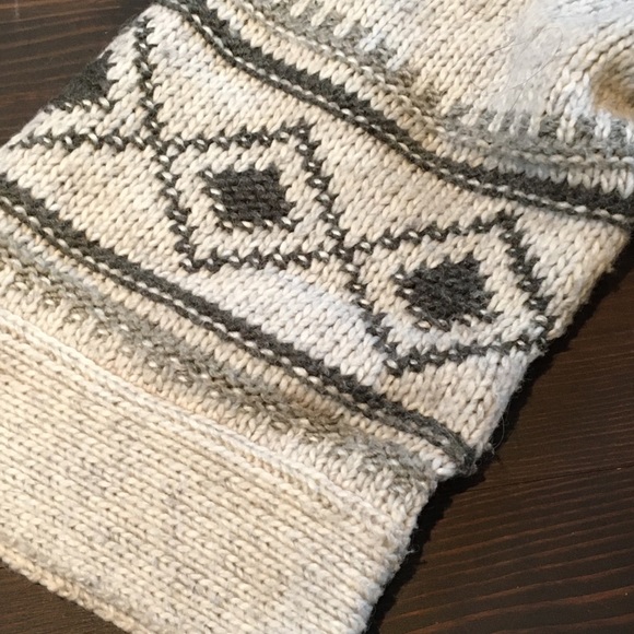 Nordic pattern knit open front sweater - Picture 2 of 2